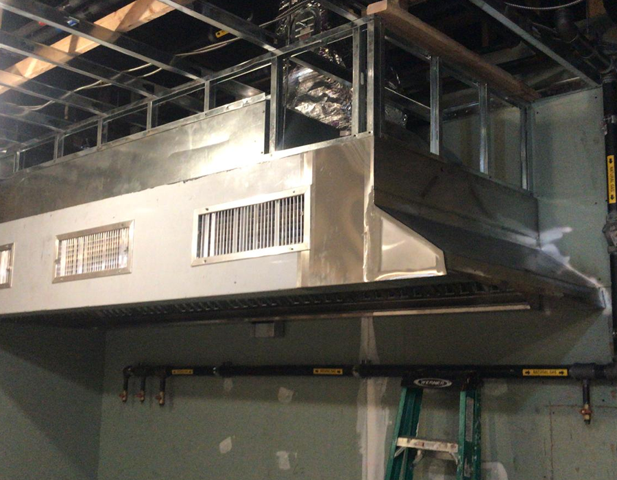 Completed commercial kitchen ventilation system project